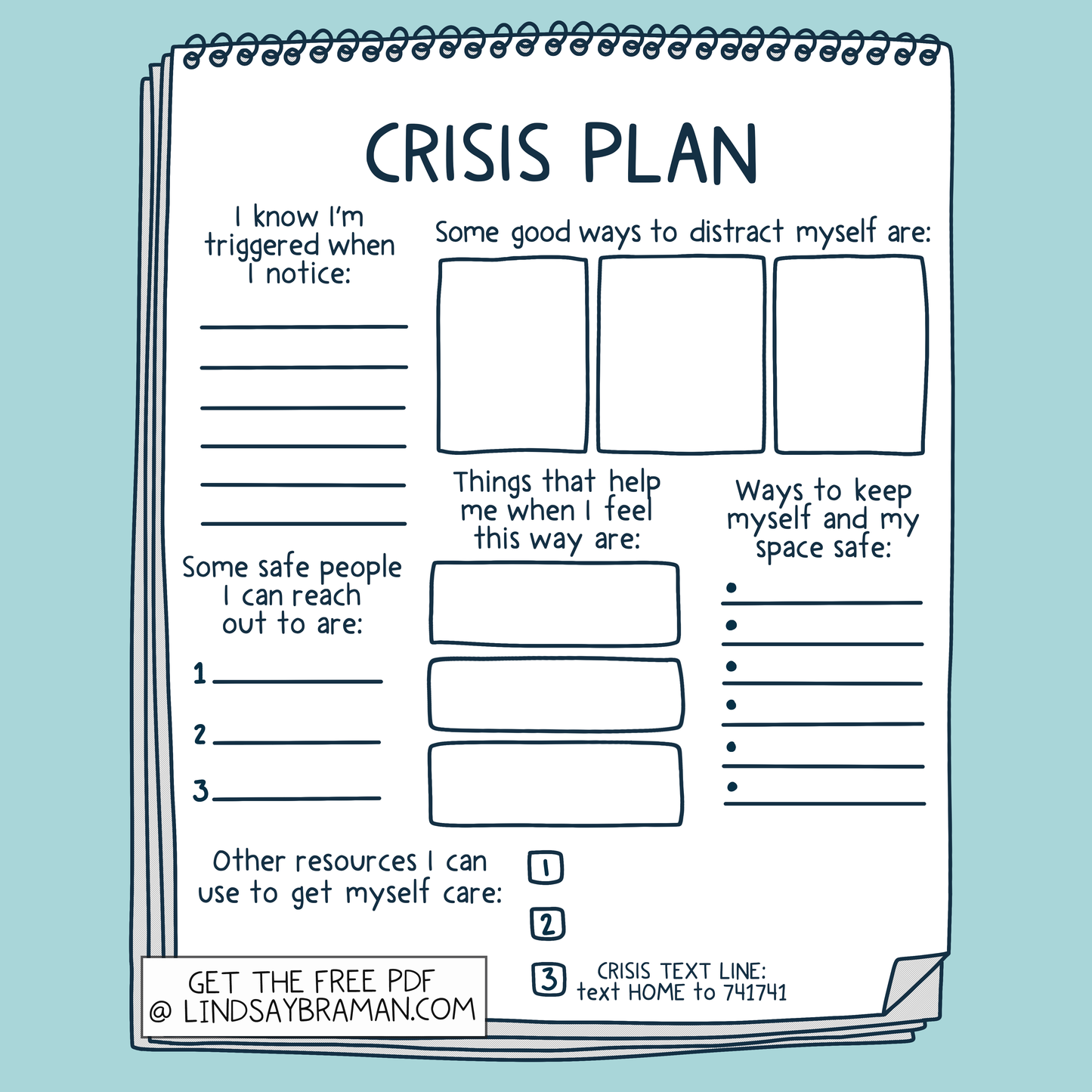 Printable PDF Download: Creating a Crisis Plan | A Printable Worksheet for Safety Planning