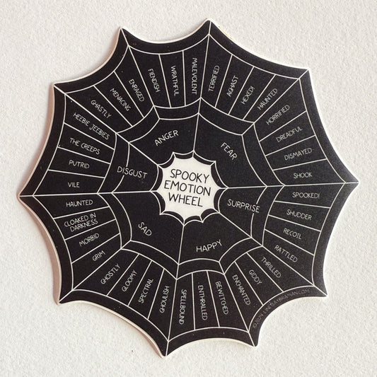 Mental Health Stickers: Spooky Feelings Wheel | 5 inch Vinyl Sticker