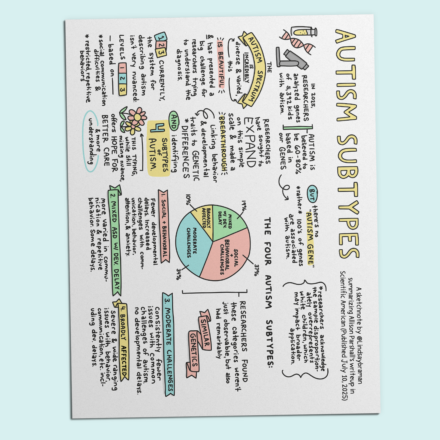 Printable PDF Download: Autism Subtypes | Sketchnote