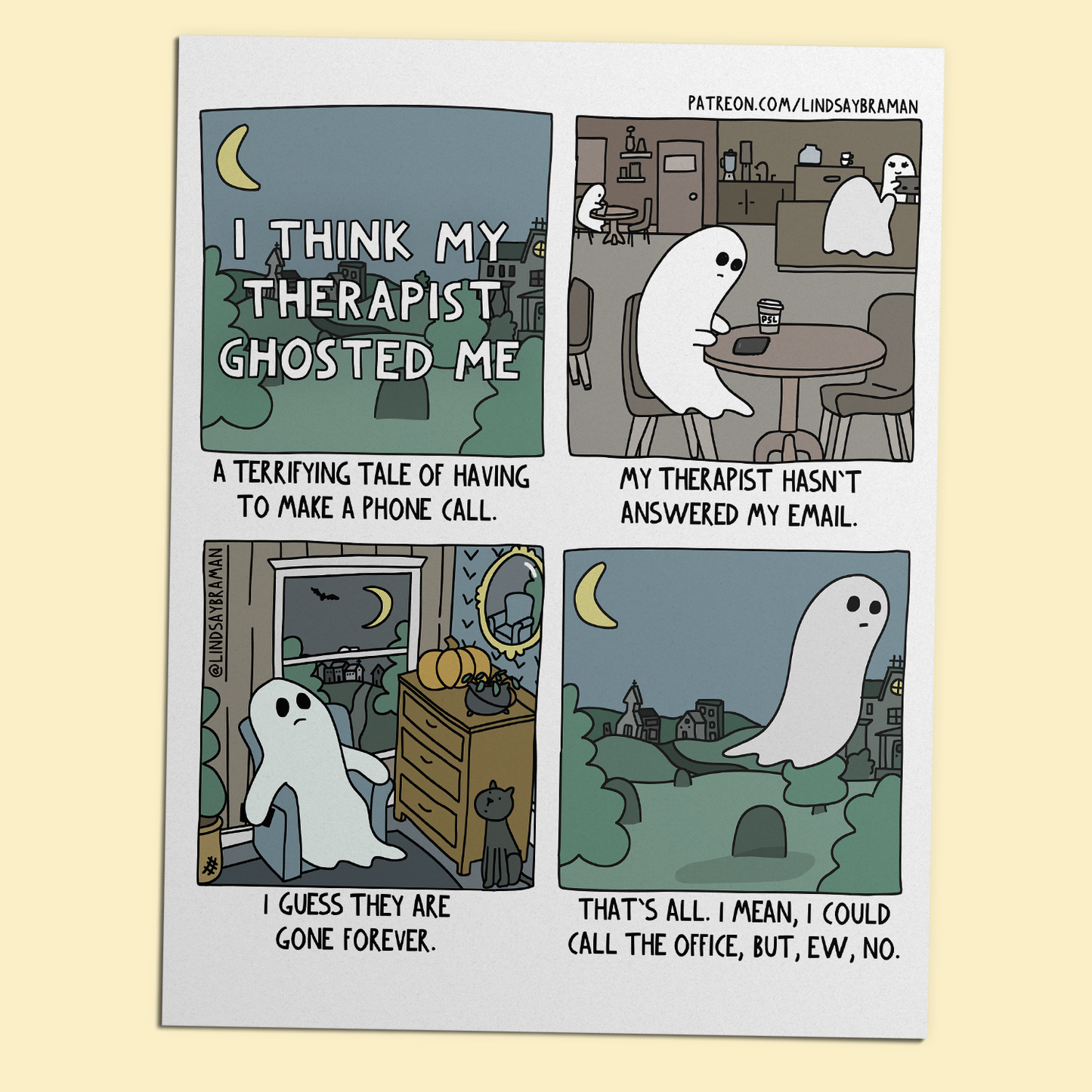 PDF Download: I Think My Therapist Ghosted Me | A Spooky Doodle about Calling Your Therapist