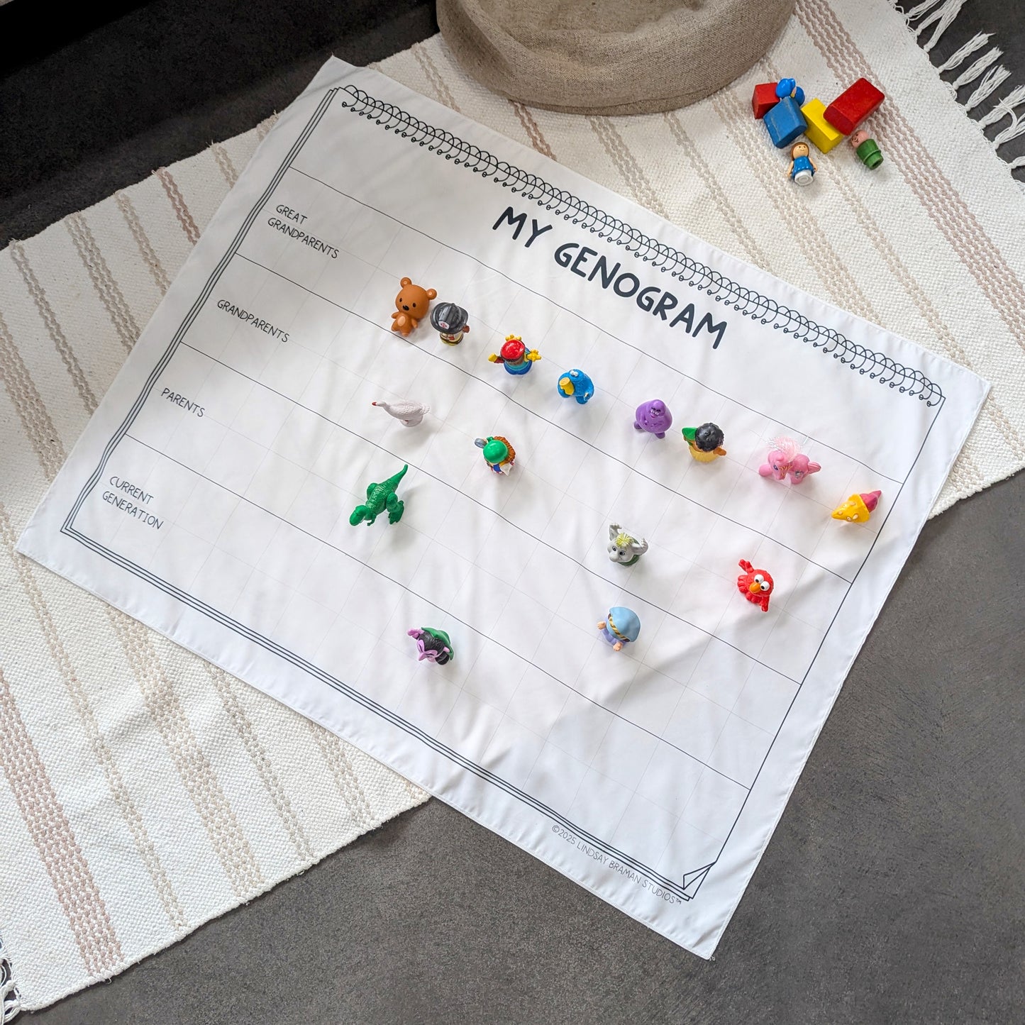 Genogram Play Mat for Child & Family Therapy