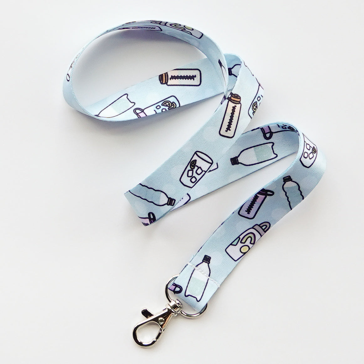 Lanyard: Super Hydrated Water Theme | Bottles, Ice Water, Sparkling Drink Art