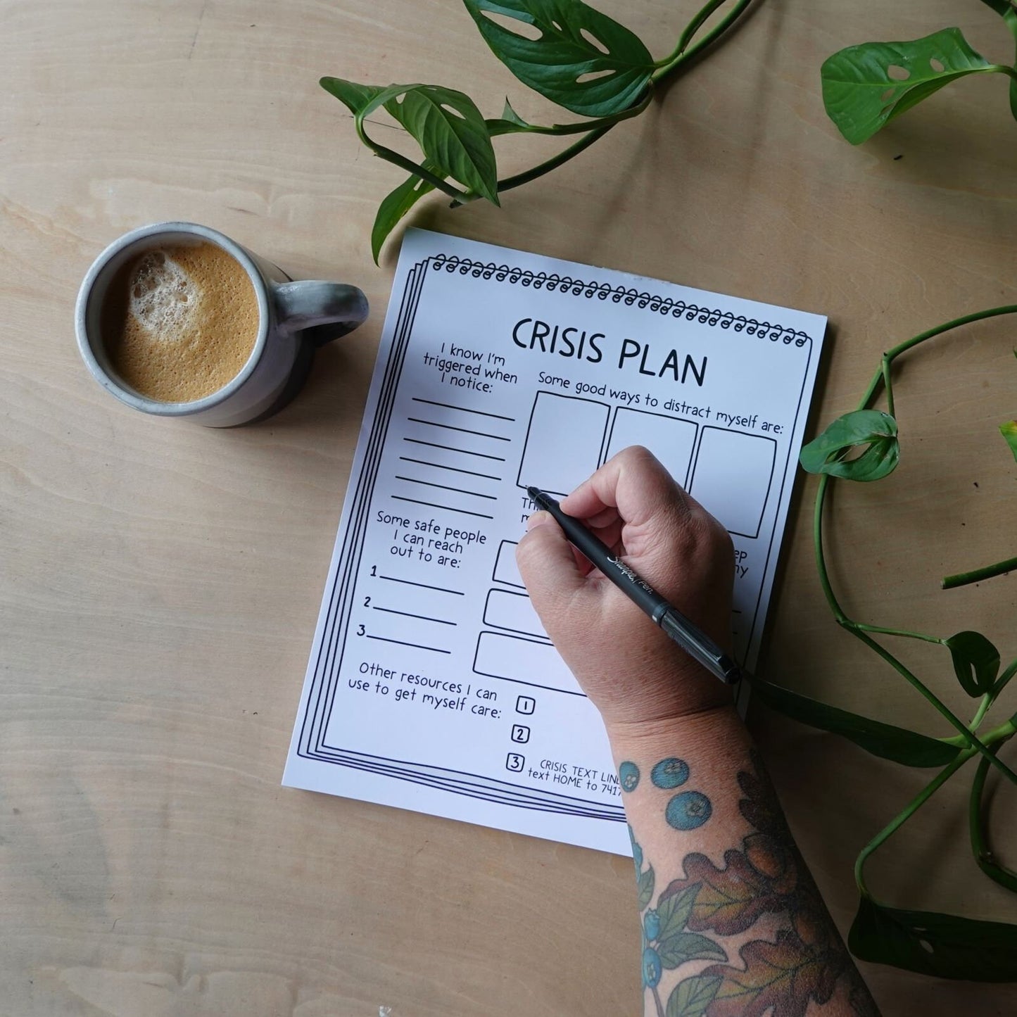 Counseling Tool: Crisis Plan Tearaway Notepad | Care-Focused Mental Health Resource