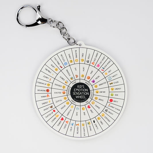 Keychain: Kids' Emotion Sensation Wheel | Emotional Learning Keychain or Backpack Charm
