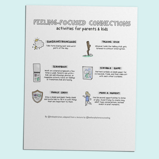 Printable PDF Download: Feeling-Focused Connections | Activities for Connecting with Kid