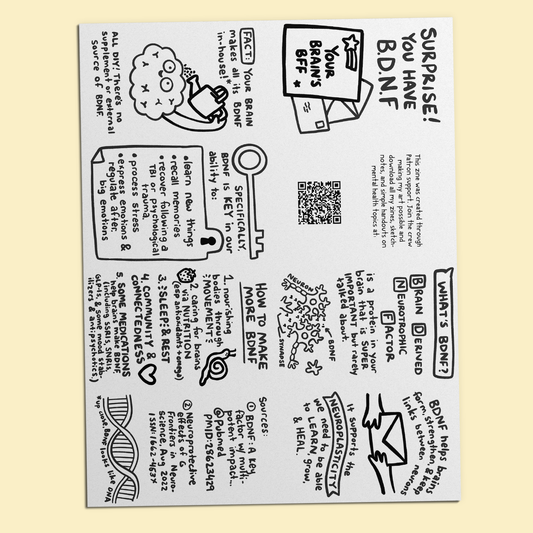 Printable PDF Download: BDNF - Brain Derived Neurotrophic Factor | A Sketchnote & Zine