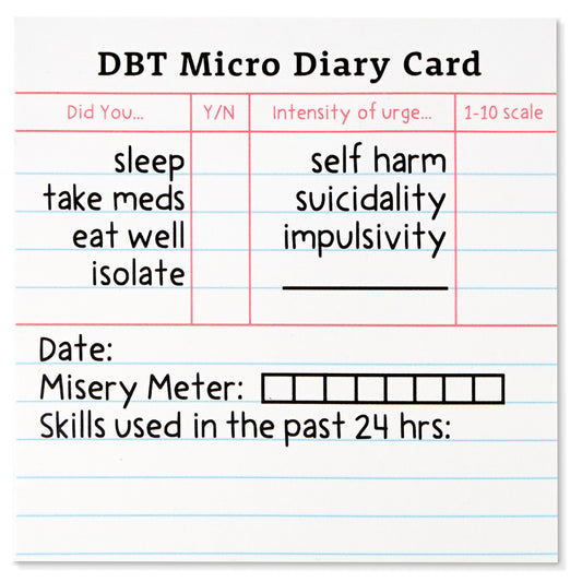 Mini DBT Diary Card | Sticky Note Version