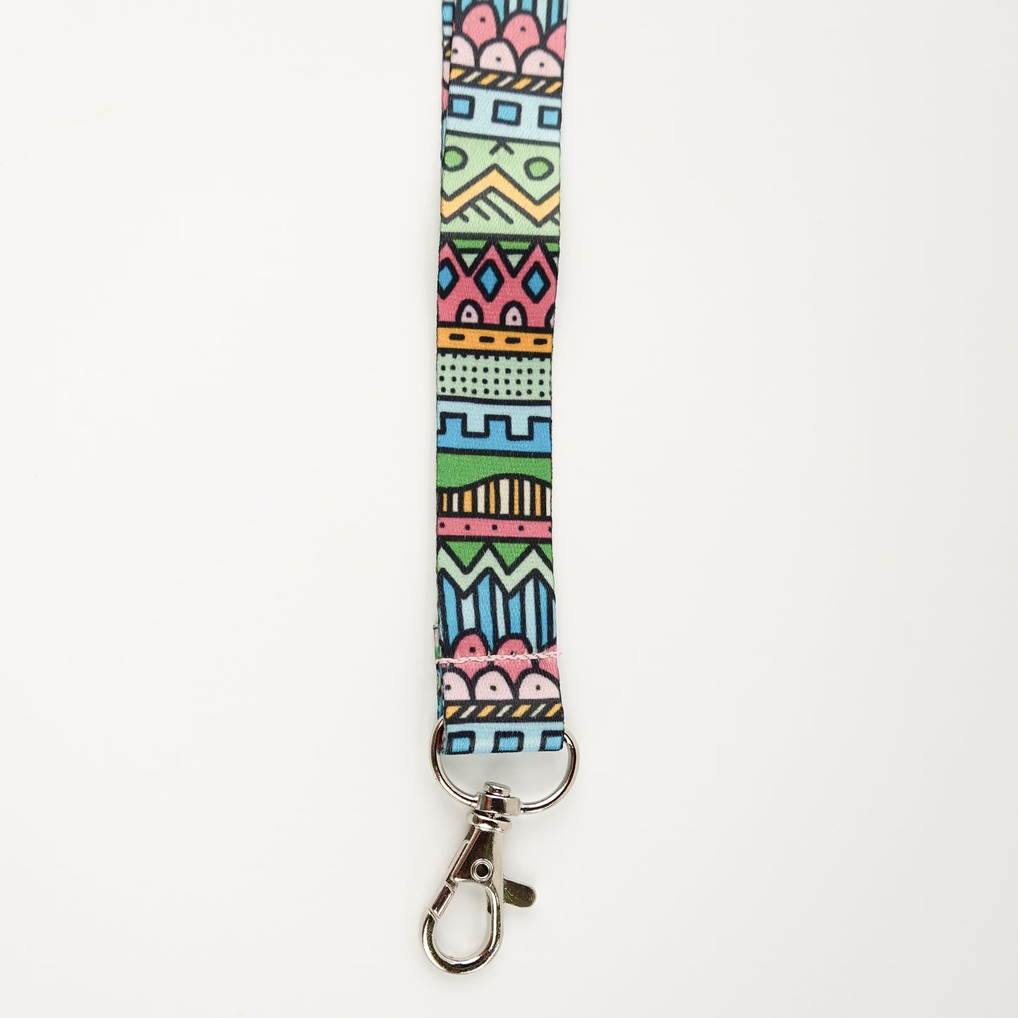 Mindful Stripe Lanyard – Abstract Bright Dopamine Dressing Mandala Badge Holder