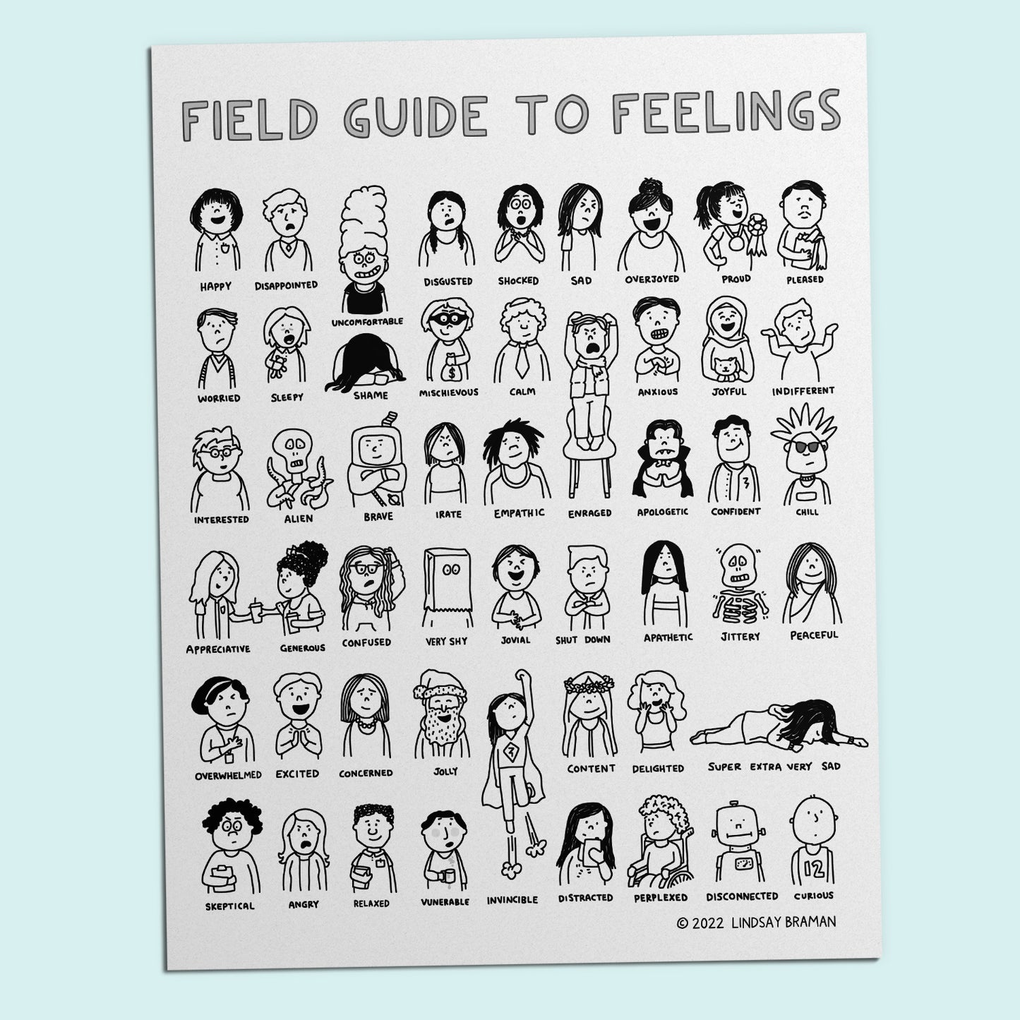 Printable PDF Download: Field Guide to Feelings | SEL Emotion Chart Illustration