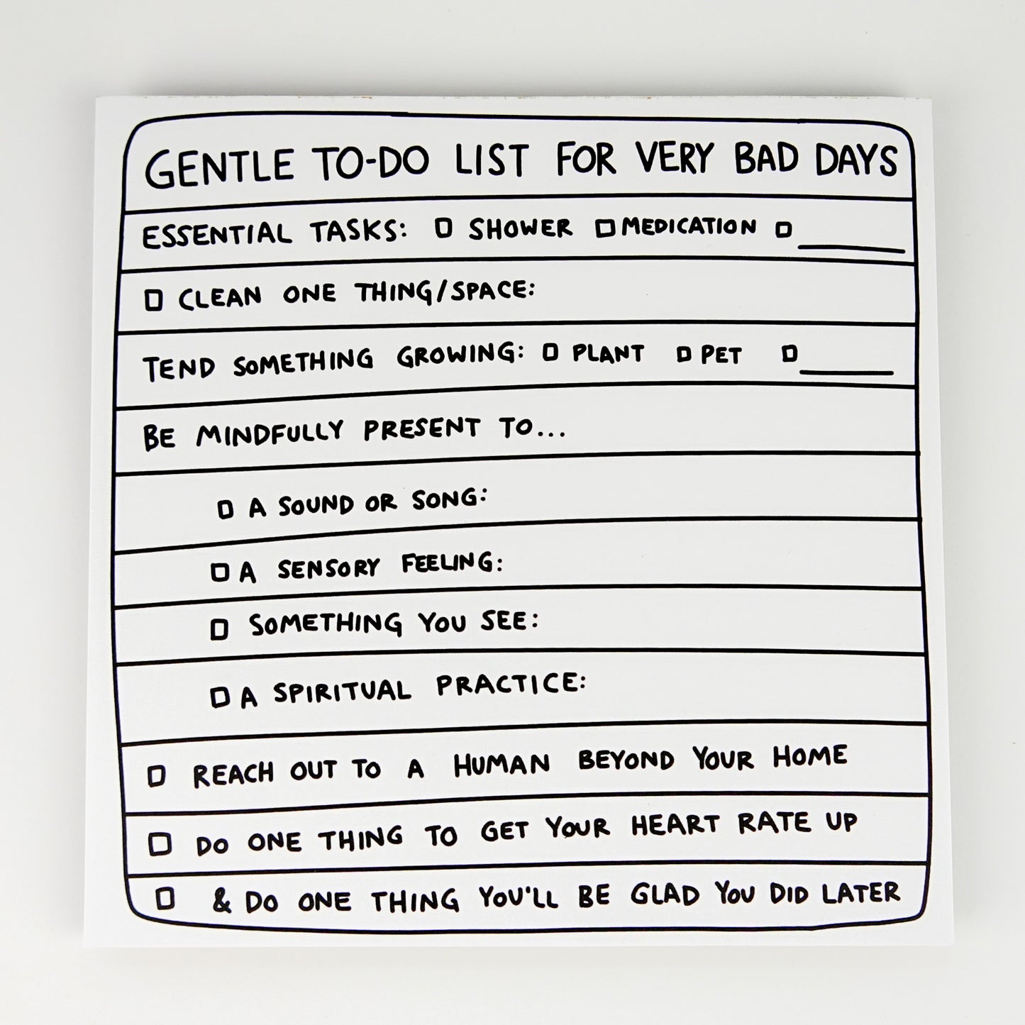 Tearaway Notepad: Gentle To-Do List for Very Bad Days