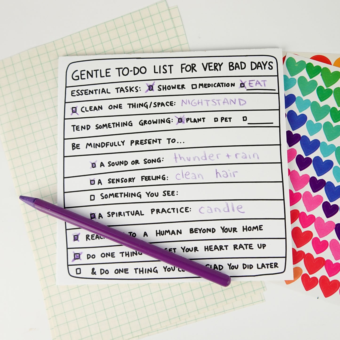 Tearaway Notepad: Gentle To-Do List for Very Bad Days