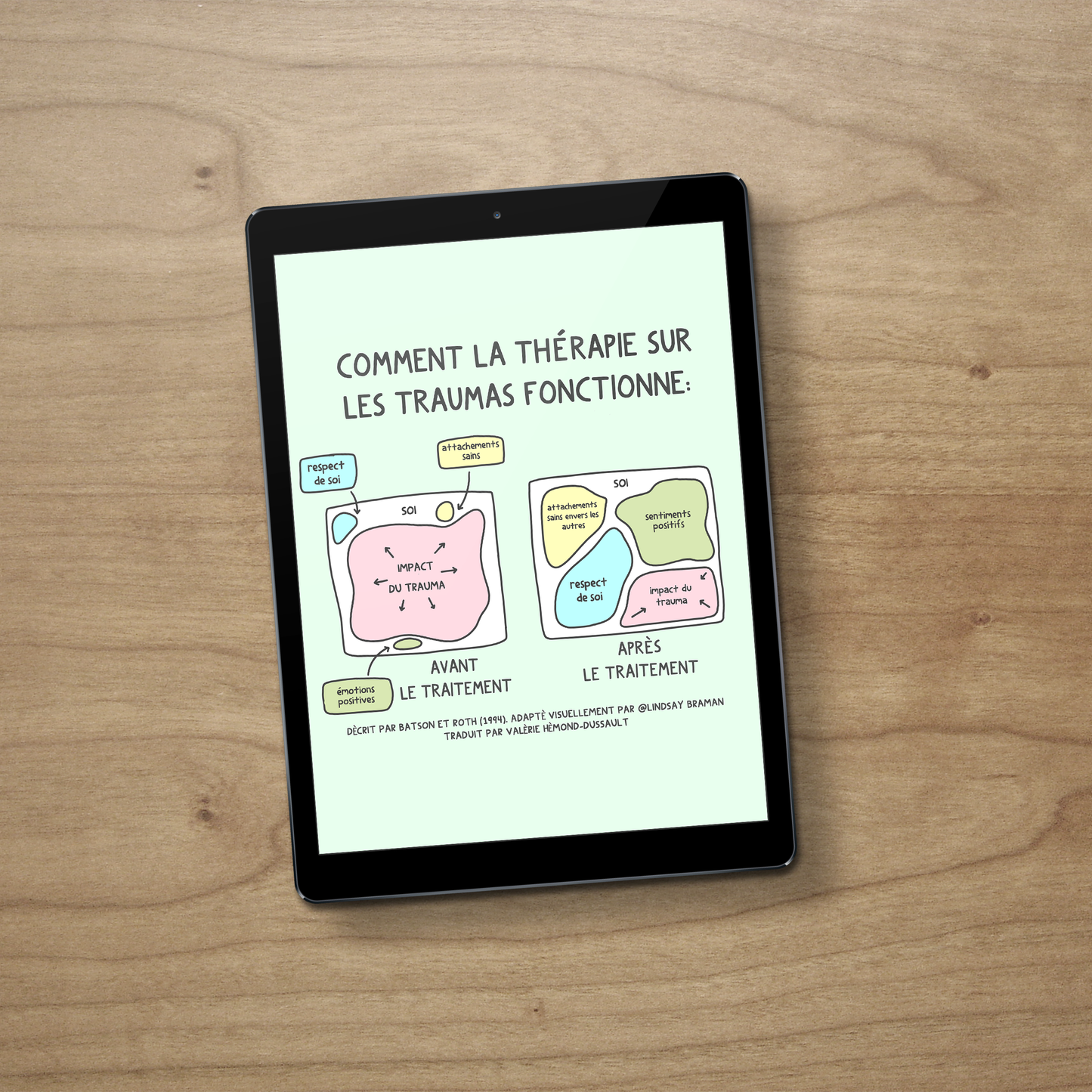 Printable PDF Download: FRENCH LANGUAGE - How (Good) Trauma Therapy Works | A Visual Model of Trauma Recovery