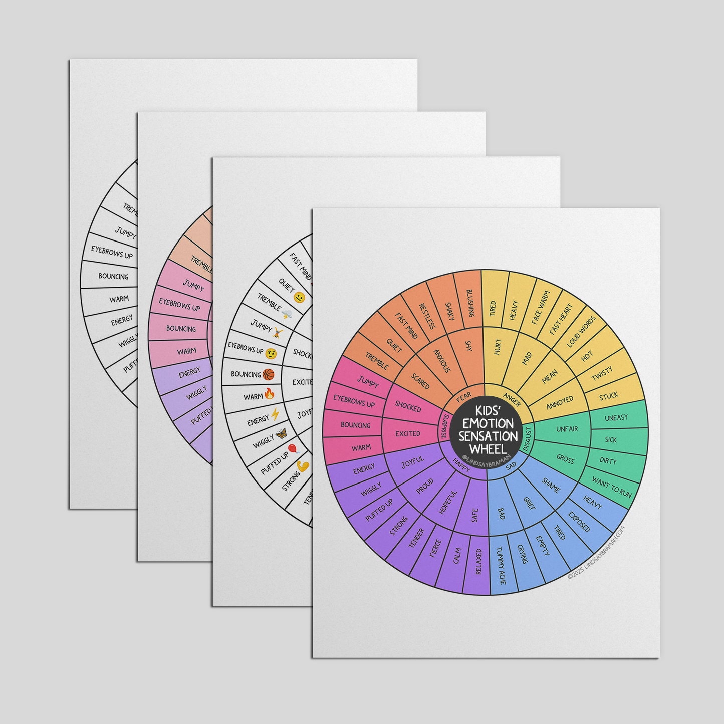 Printable PDF Download: Emotion Sensation Wheel for Kids | A Body-Based Feelings Chart for Kids