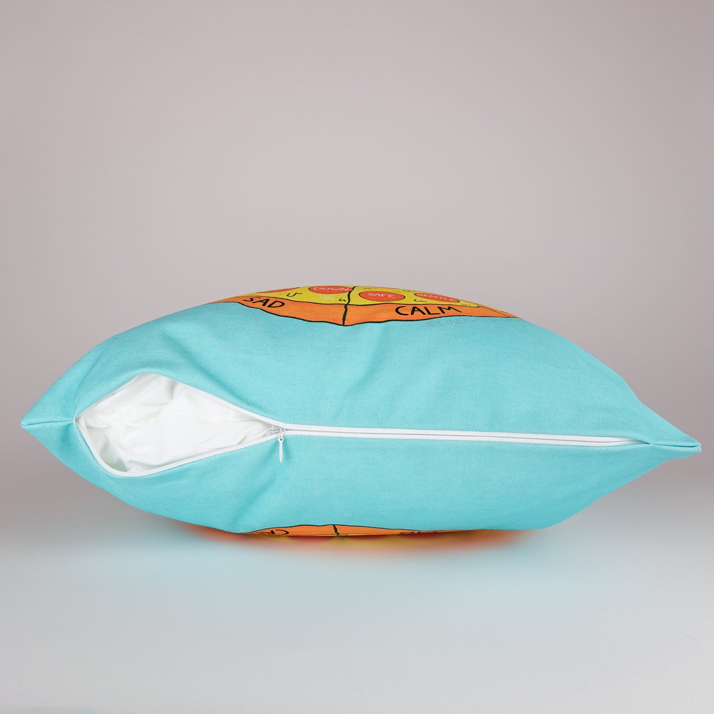 Pillowcase: Pizza Feeling Wheel Throw Pillowcase | A Playful Take on Emotions