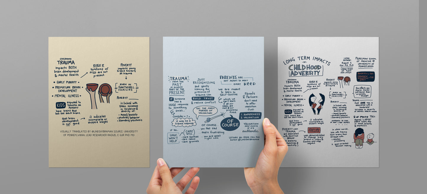 Printable PDF Download: Sketchnotes on Parenting, Trauma, and Childhood Adversity | Understanding Validation and Unmet Needs