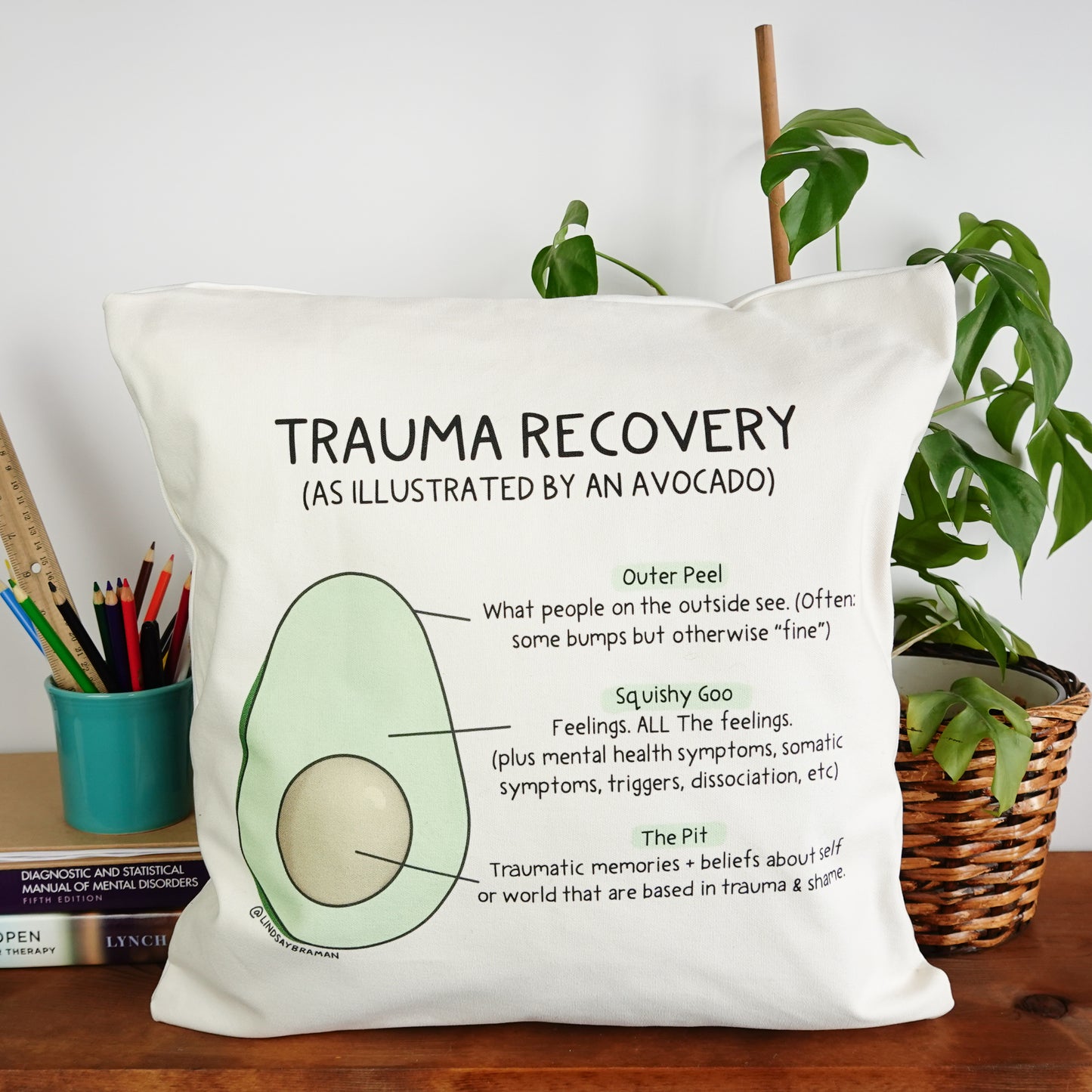 Pillowcase: Trauma Recovery Avocado | Resource for Home or Office