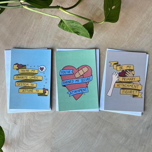 Greeting Card Set: 3 Pack of Psychology Valentines | Send Love in Style