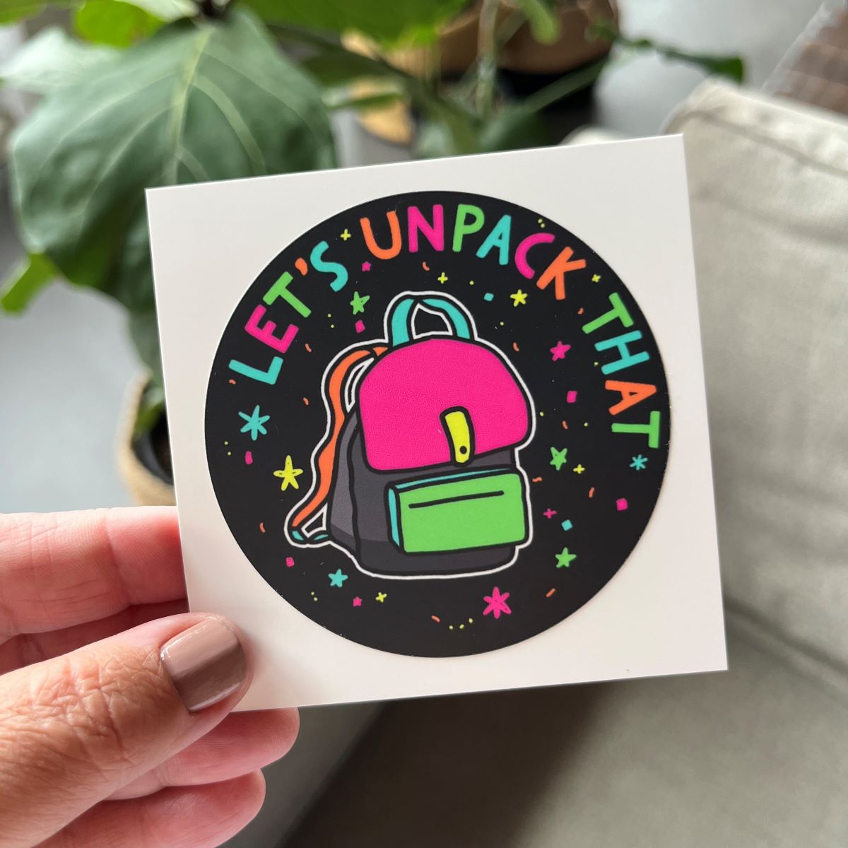 Mental Health Stickers: Let's Unpack That | Funny Therapist Sticker