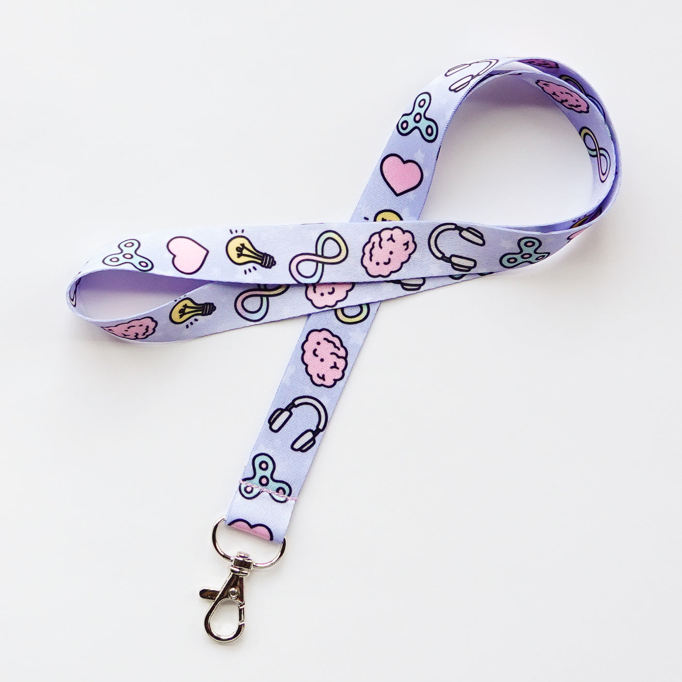 Lanyard: Neurodiversity Icons - Brains, Fidgets, Headphones, Infinity Symbol