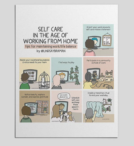 Printable PDF Download: Self Care in the Age of Working from Home | A Mini-Poster on Working Remotely