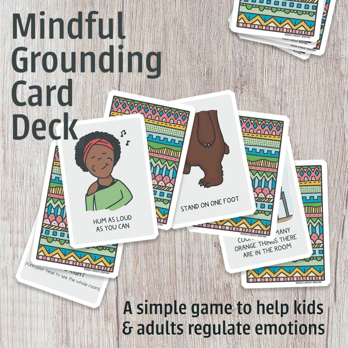 Printable PDF Download: Mindful Grounding Activities Card Deck | Print-at-Home Resource