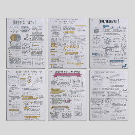 Printable PDF Download: Group Therapy Sketchnotes | Notes on Irvin Yalom's Texts
