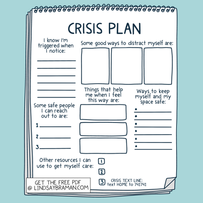 Printable PDF Download: Creating a Crisis Plan | A Printable Worksheet for Safety Planning