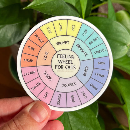 Mental Health Stickers: Feeling Wheel for Cats | Felines Have Feelings, Too