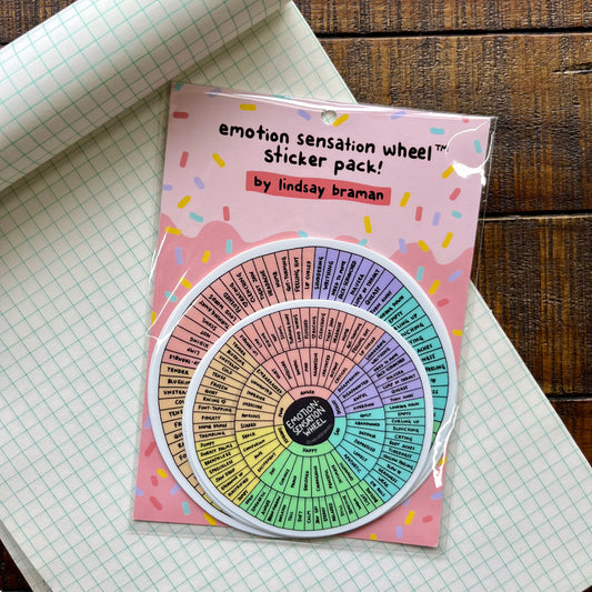 Mental Health Sticker Bundle: Emotion Sensation Wheel | Set of 6 Stickers