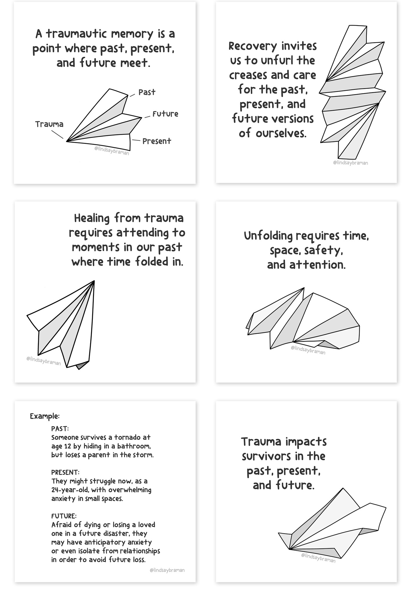 Printable PDF Download: Trauma Origami | How Trauma Impacts Our Sense of Time