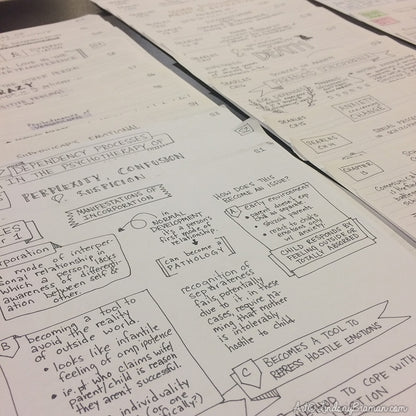 Psychoanalytic Psychology - Jumbo Bundle of Handwritten Illustrated Notes - 50 page Black & White PDF