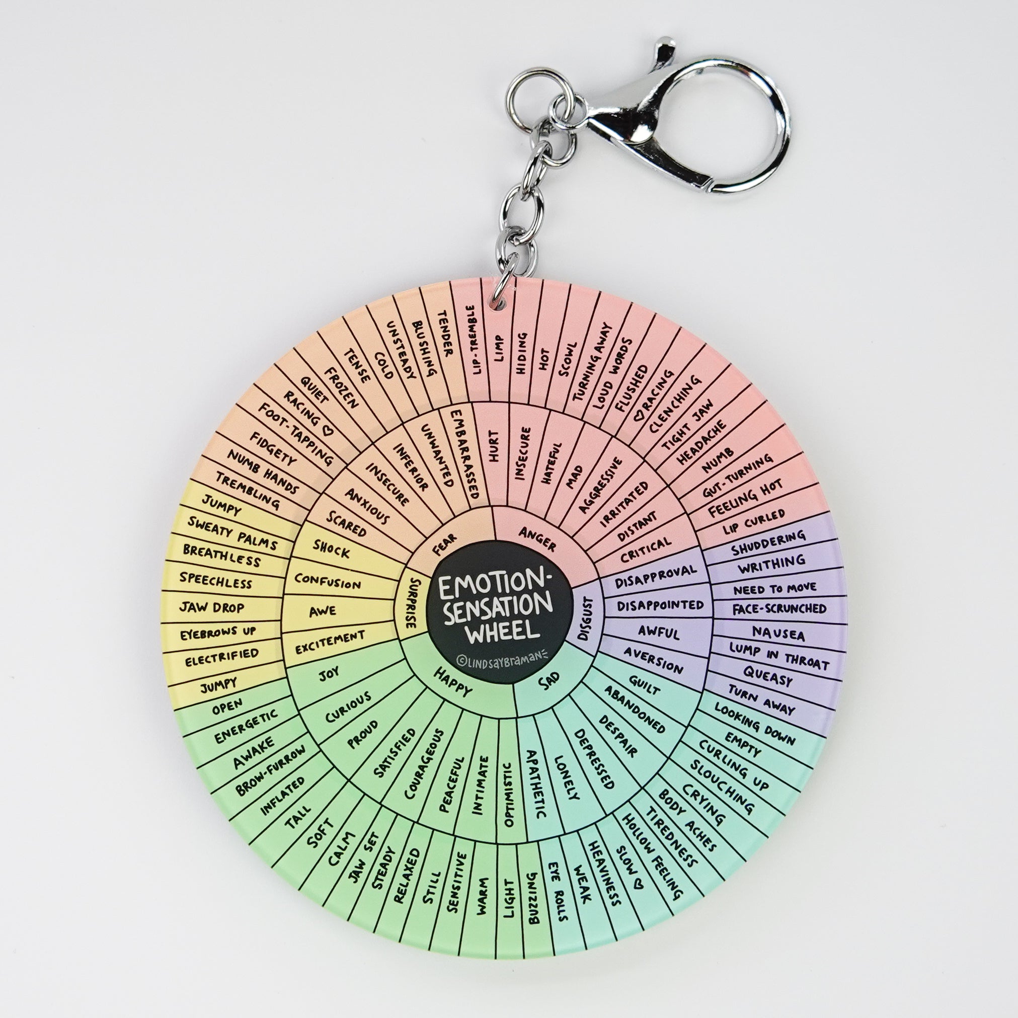 Keychain: Emotion Sensation Wheel | Emotional Learning Keychain or Bac ...