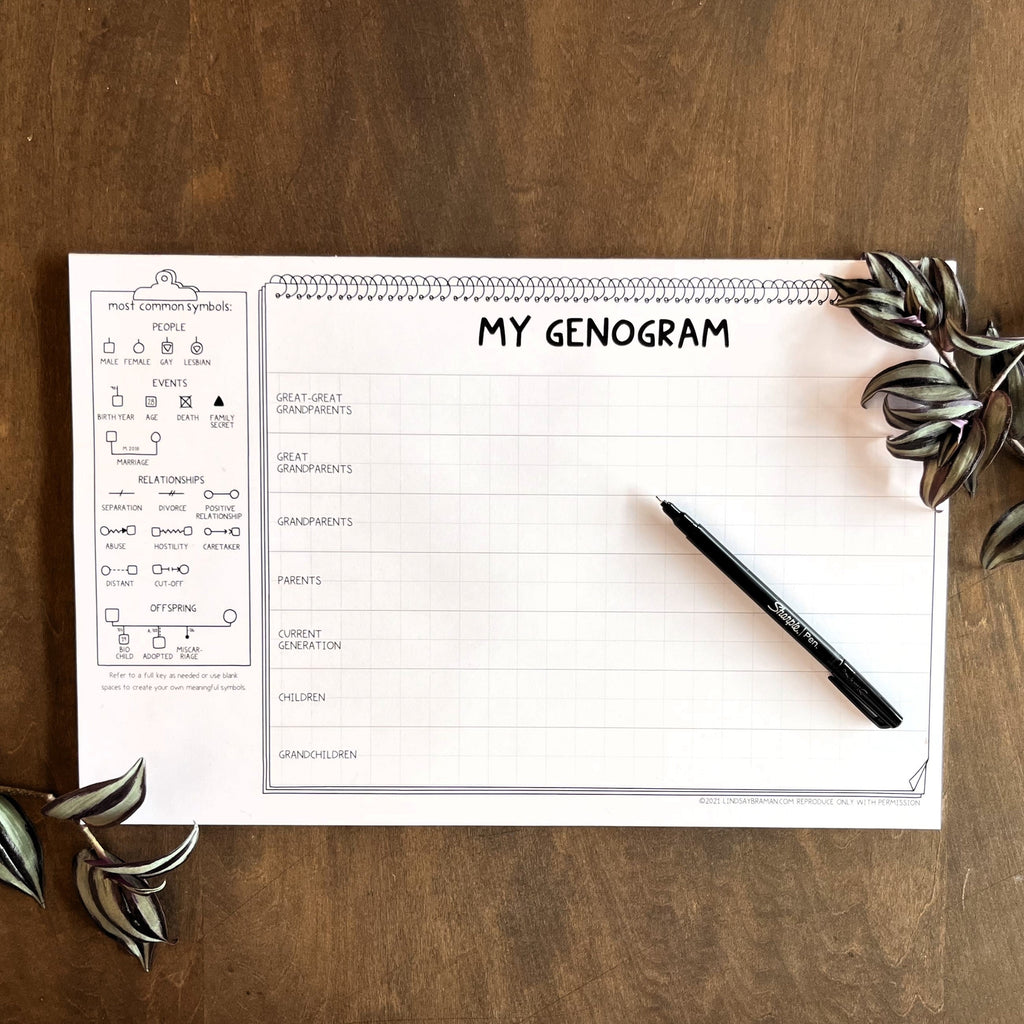 Counseling Tool: Genogram Template Tearaway Notepad | An Accessible Ap ...