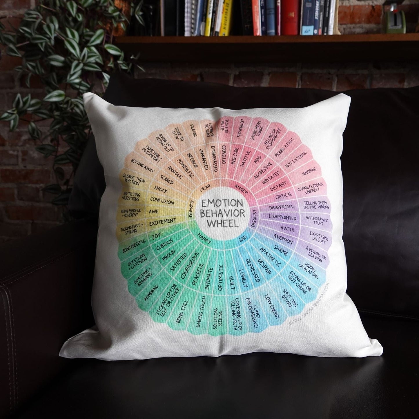 Pillowcase: Emotion Behavior Wheel Throw Pillowcase | The Link Between Emotions and Behaviors