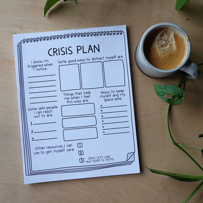 Counseling Tool: Crisis Plan Tearaway Notepad | Care-Focused Mental Health Resource