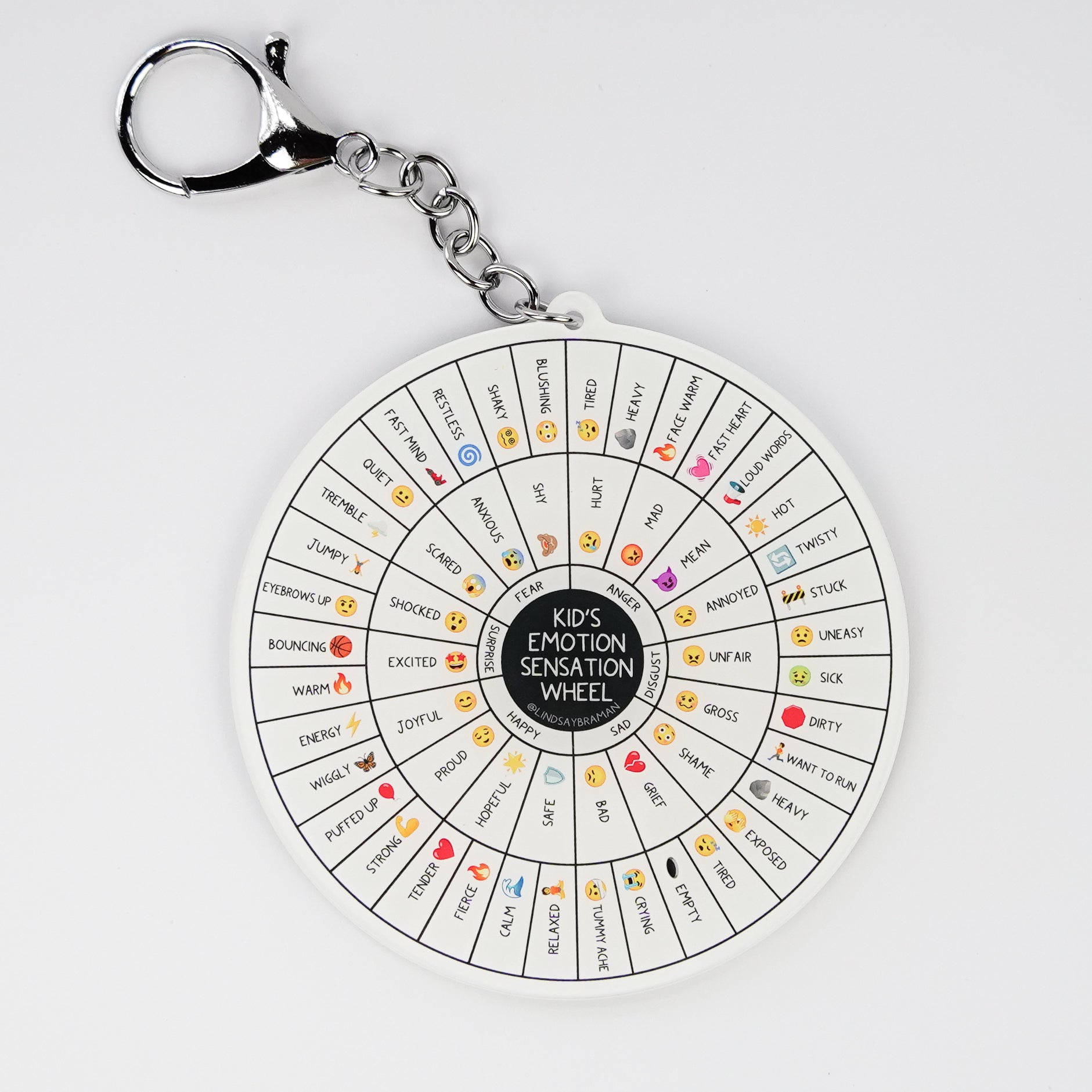 Keychain: Kids' Emotion Sensation Wheel | Emotional Learning Keychain ...