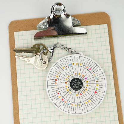 Keychain: Kids' Emotion Sensation Wheel | Emotional Learning Keychain or Backpack Charm
