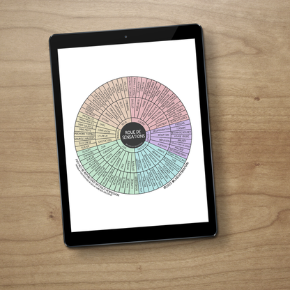 Printable PDF Download: FRENCH LANGUAGE - Emotion Sensation Wheel Bundle | SEL Educational Resource