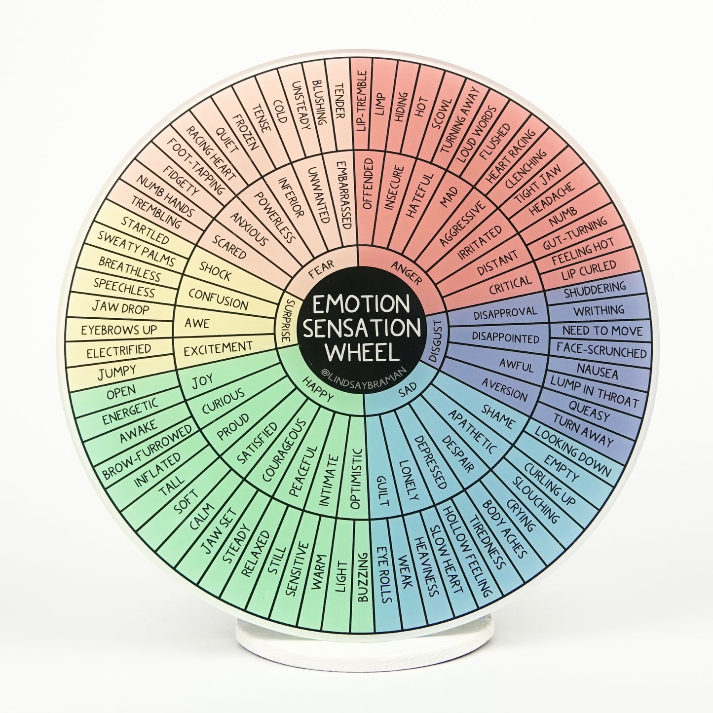 Emotion Sensation Wheel: Accessible Version | 7" Rigid Acrylic Disk