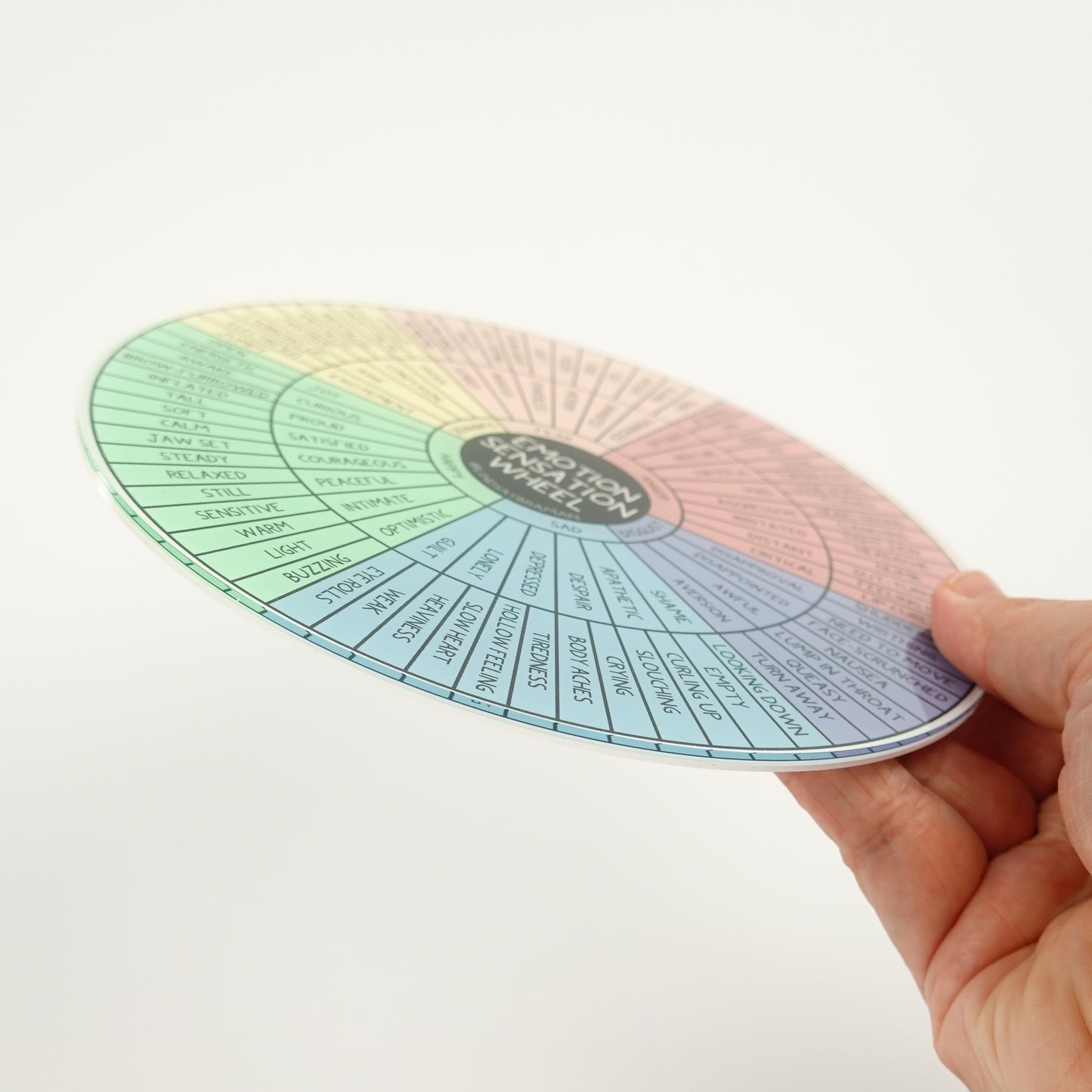 Emotion Sensation Wheel: Accessible Version | 7" Rigid Acrylic Disk