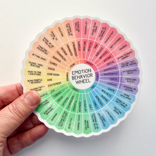 Mental Health Stickers: Emotion Behavior Wheel | 5 inch Vinyl Sticker