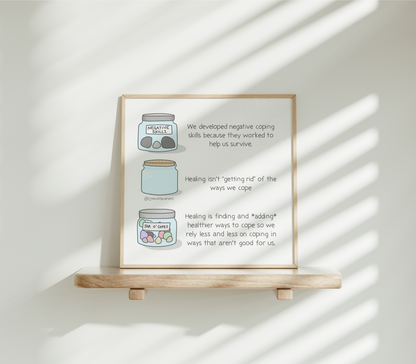 Art Print: Positive and Negative Coping Skills