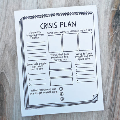 Printable PDF Download: Creating a Crisis Plan | A Printable Worksheet for Safety Planning