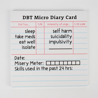 Mini DBT Diary Card | Sticky Note Version