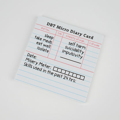 Mini DBT Diary Card | Sticky Note Version