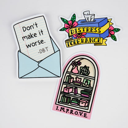 Sticker Pack: DBT Skills Stickers | 12-Pack of DBT-Themed Stickers