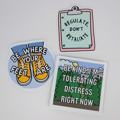 Sticker Pack: DBT Skills Stickers | 12-Pack of DBT-Themed Stickers