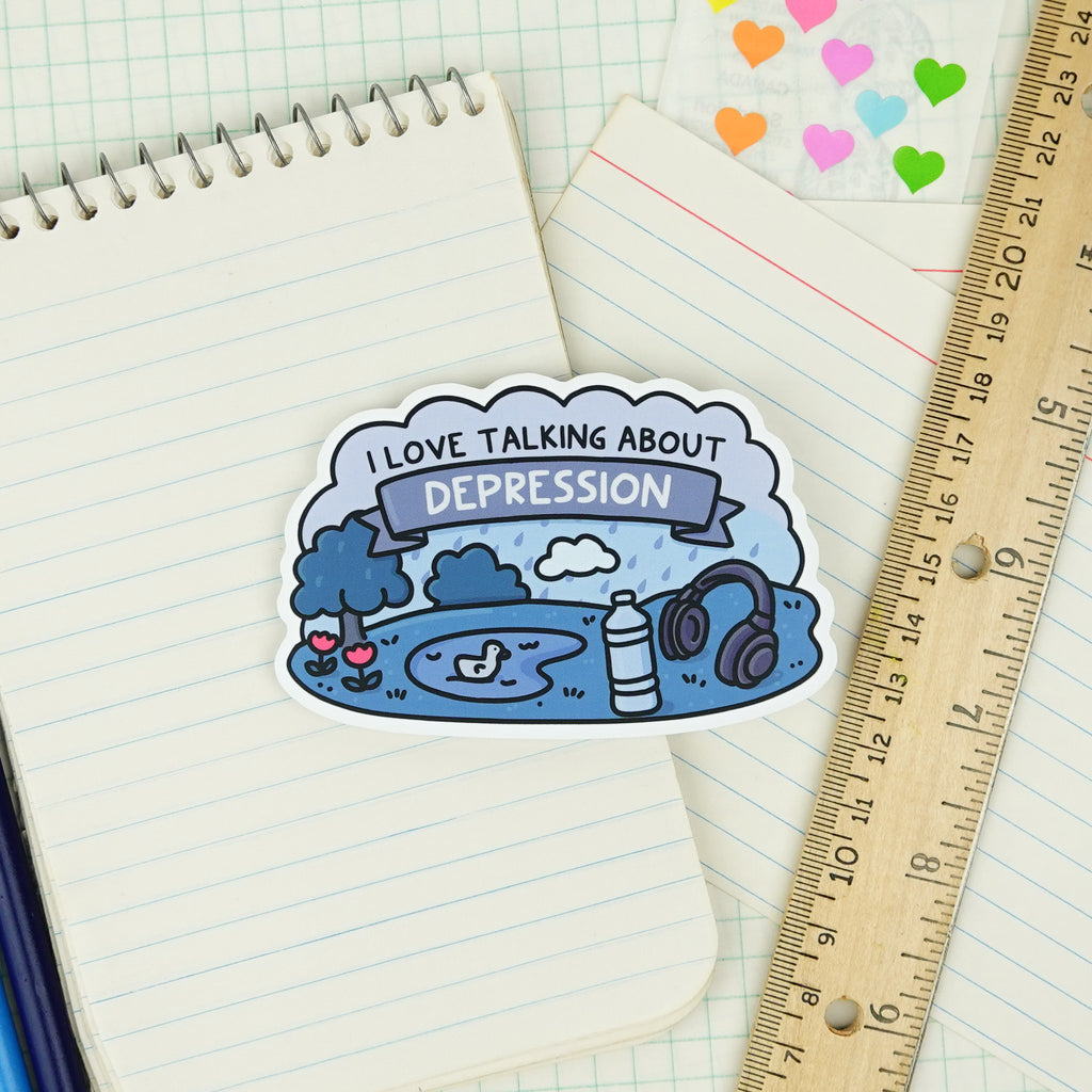 I Love Talking About Depression Sticker – lindsaybraman