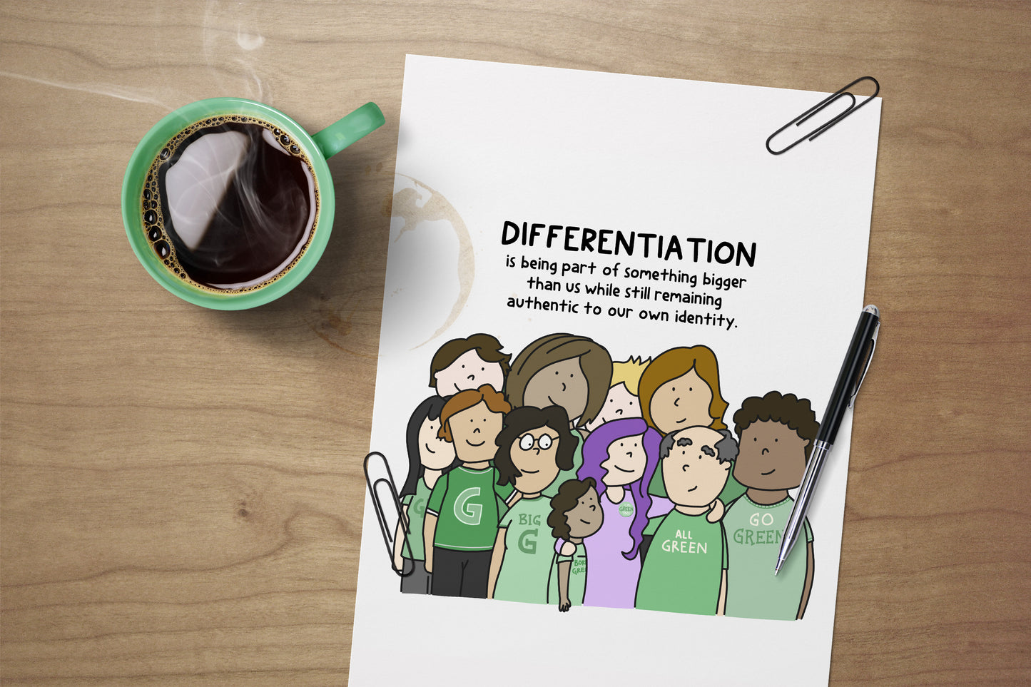 Printable PDF Download: Differentiation vs Group Think | Illustrated Resource on Boundaries