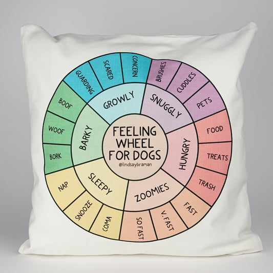 Pillowcase: Feelings Wheel for Dogs | Just for Giggles!